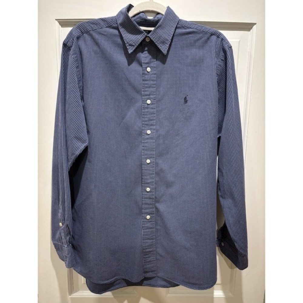 Polo Ralph Lauren Dress Shirt Plaid Lowell Sport Long‎ Sleeve Mens Medium